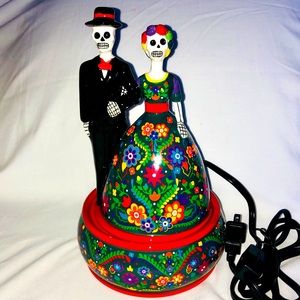 Scentsy Wax Warmer Calaca Mexican Day of the Dead Skull Original Box Spatula